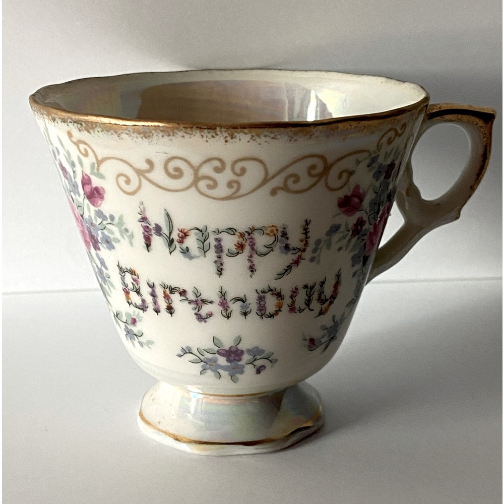 Vintage Happy Birthday Tea Cup